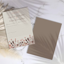 ボホワイルドフラワーウェディングRSVPカード