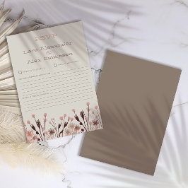 ボホワイルドフラワーウェディングRSVPカード 出欠カード