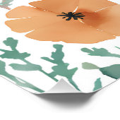 ボホワイルドフラワーウォータカラーフローラパステル ポスター (コーナー)