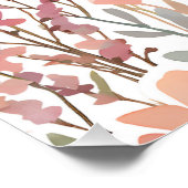 ボホワイルドフラワーウォータカラーフローラパステル ポスター (コーナー)