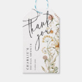 ボホワイルドフラワーウォータカラーミニマルブライダルシャワー ギフトタグ (正面)