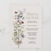 ボホワイルドフラワーウォーターブライダルシャワー 招待状 (正面/裏面)