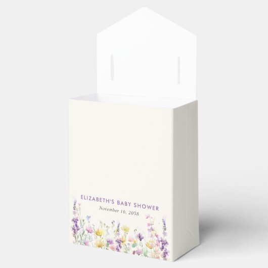 ボホワイルドフラワーウォーター色ベビーガールシャワー フェイバーボックス (オープン)