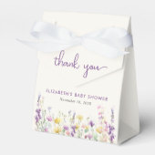 ボホワイルドフラワーウォーター色ベビーガールシャワー フェイバーボックス (正面サイド)