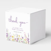 ボホワイルドフラワーウォーター色ベビーガールシャワー フェイバーボックス (正面サイド)