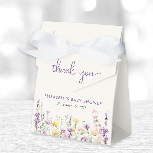 ボホワイルドフラワーウォーター色ベビーガールシャワー フェイバーボックス