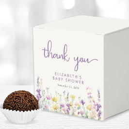 ボホワイルドフラワーウォーター色ベビーガールシャワー フェイバーボックス