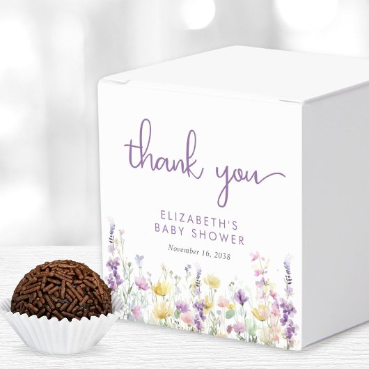 ボホワイルドフラワーウォーター色ベビーガールシャワー フェイバーボックス
