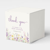 ボホワイルドフラワーウォーター色ベビーガールシャワー フェイバーボックス (正面サイド)