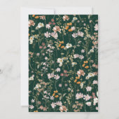 ボホワイルドフラワーエメラルドグリーン庭園の結婚式 招待状 (裏面)