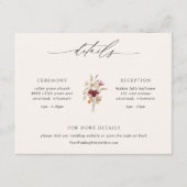 ボホワイルドフラワーエレガントな結婚式詳細 エンクロージャーカード (正面)