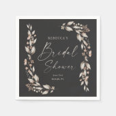 ボホワイルドフラワーエレガントウェディングブライダルシャワー スタンダードカクテルナプキン (正面)