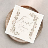 ボホワイルドフラワーエレガントウェディングブライダルシャワー スタンダードカクテルナプキン