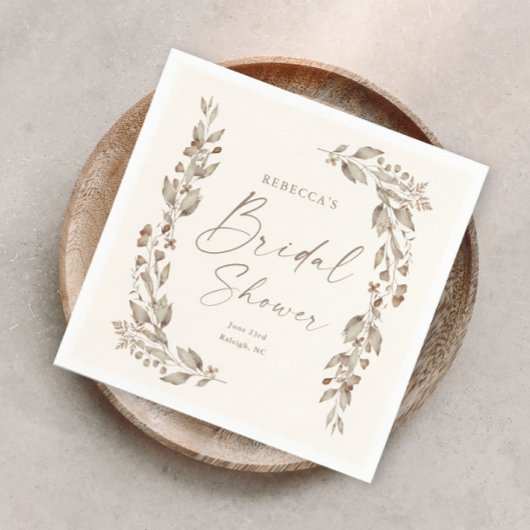 ボホワイルドフラワーエレガントウェディングブライダルシャワー スタンダードカクテルナプキン