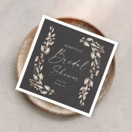 ボホワイルドフラワーエレガントウェディングブライダルシャワー スタンダードカクテルナプキン