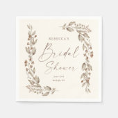 ボホワイルドフラワーエレガントウェディングブライダルシャワー スタンダードカクテルナプキン (正面)