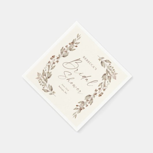 ボホワイルドフラワーエレガントウェディングブライダルシャワー スタンダードカクテルナプキン (角)