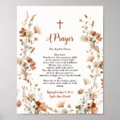 ボホワイルドフラワーエレガントダスティバラバプテスマ祈りの言葉 ポスター (正面)