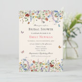 ボホワイルドフラワーエレガントチョウブライダルシャワー 招待状 (スタンド正面)