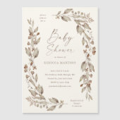 ボホワイルドフラワーエレガントフローラベビシャワーマグネット (正面)