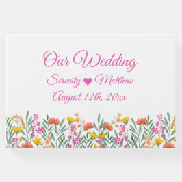 ボホワイルドフラワーエレガントフローラ結婚ズゲストブック ゲストブック