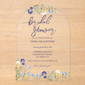 ボホワイルドフラワーエレガントブライダルシャワー アクリル招待状 (正面)