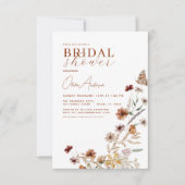 ボホワイルドフラワーエレガントメドウブライダルシャワー 招待状 (正面)
