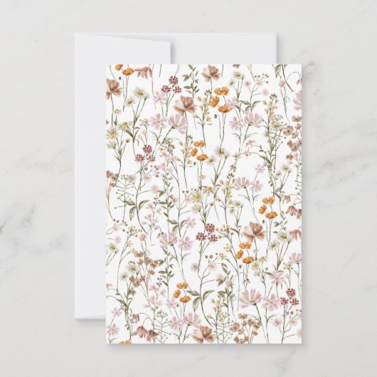 ボホワイルドフラワーエレガントメドウブライダルシャワー 招待状 (裏面)