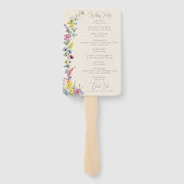 ボホワイルドフラワーエレガントモダン結婚式 プログラム ハンドファン (裏面)