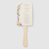 ボホワイルドフラワーエレガントモダン結婚式 プログラム ハンドファン (正面)