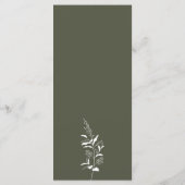 ボホワイルドフラワーオリーブグリーン結婚式招待状 メニュー (裏面)