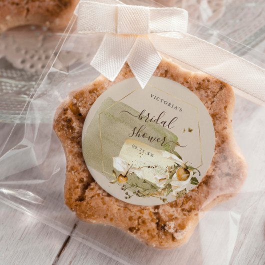 ボホワイルドフラワーオータムブライダルシャワーサンキュー ラウンドシール
