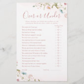 ボホワイルドフラワーオーバーまたはブライダルシャワーゲーム (正面)