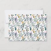 ボホワイルドフラワーカスタムメッセージブライダルシャワー サンキューカード (裏面)