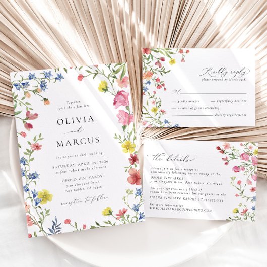 ボホワイルドフラワーカラフルフェアヤタレ結婚ーの詳細 エンクロージャーカード