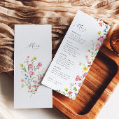 ボホワイルドフラワーカラフルフェアリーテールエレガントな結婚式 メニュー