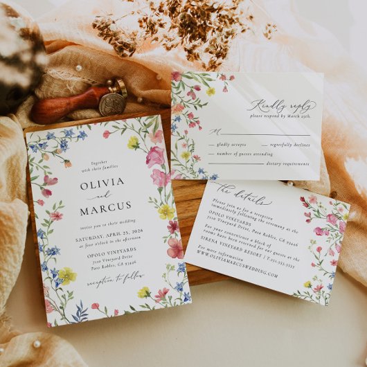 ボホワイルドフラワーカラフルフェアリーテールエレガントな結婚式 メニュー