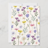 ボホワイルドフラワーカラフルフローラ結婚ズ 招待状 (裏面)