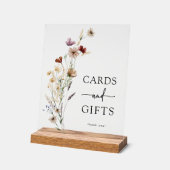 ボホワイルドフラワーカードアクリル看板 アクリルサイン (傾斜)