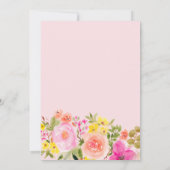 ボホワイルドフラワーガーデンピンクブライダルシャワー サンキューカード (裏面)