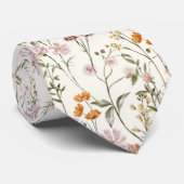 ボホワイルドフラワーガーデンフラワーズ春草原 ネクタイ (ロール)