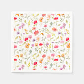 ボホワイルドフラワーガーデンフローラブライダルシャワーパーティー スタンダードカクテルナプキン (正面)
