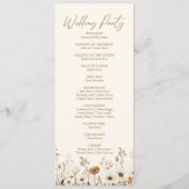 ボホワイルドフラワーガーデンフローラ野生結婚の花 プログラム (裏面)