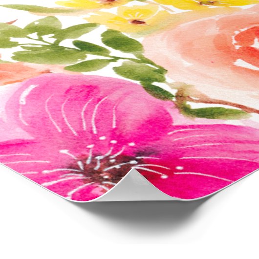 ボホワイルドフラワーガーデンブライダルシャワーへようこそ ポスター (角)