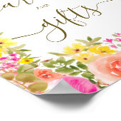 ボホワイルドフラワーガーデンブライダルシャワー標識 ポスター (角)