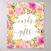 ボホワイルドフラワーガーデンブライダルシャワー標識 ポスター (正面)