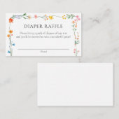 ボホワイルドフラワーガーデンベビシャワーオムツラッフル エンクロージャーカード (正面/裏面)