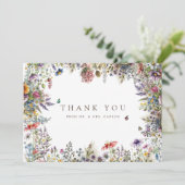 ボホワイルドフラワーガーデンホワイトサンキューカード サンキューカード (スタンド正面)