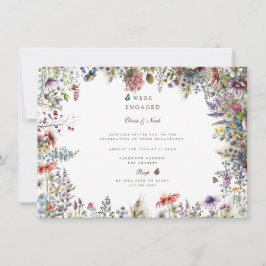 ボホワイルドフラワーガーデン婚約パーティ招待状 招待状