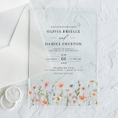 ボホワイルドフラワーガーデン結婚フローラ アクリル招待状